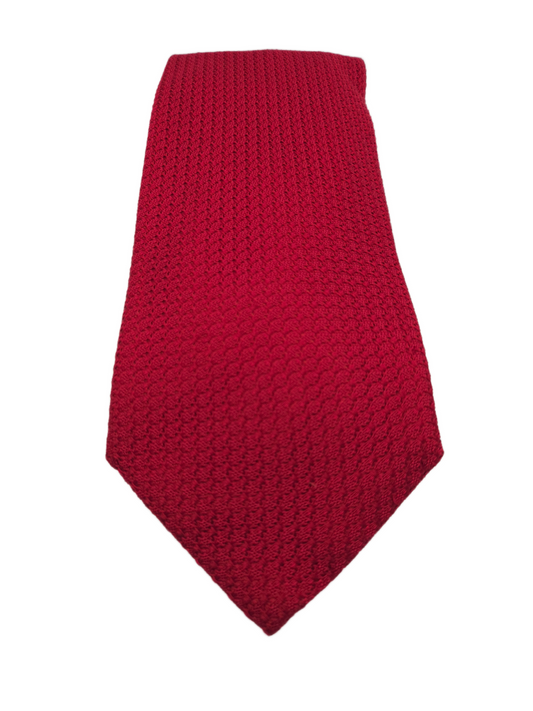 Charles Tyrwhitt Silk Tie Mens Red Grenadine Textured Weave Luxury Necktie BX11 Vintage Retro