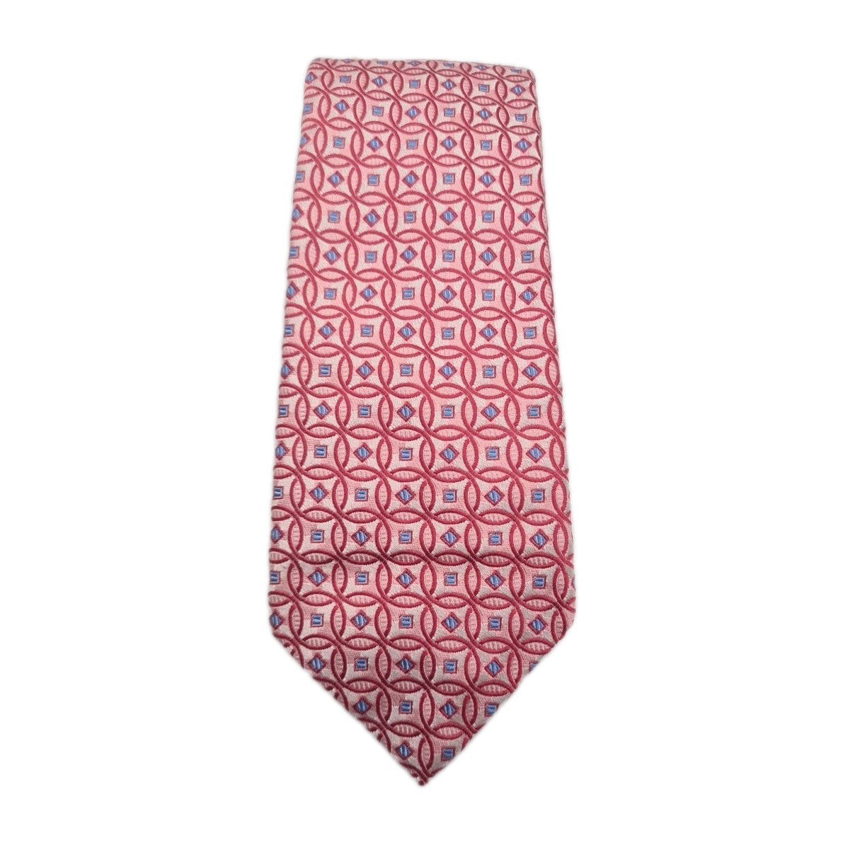Charles Tyrwhitt Pink Geometric Mens Silk Tie Classic Designer Necktie Geometric Vintage Mens Tie UK BX11