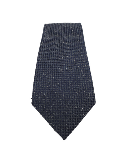 Charles Tyrwhitt Silk Tie Mens Dark Grey Navy Blue Textured Pattern Necktie BX11
