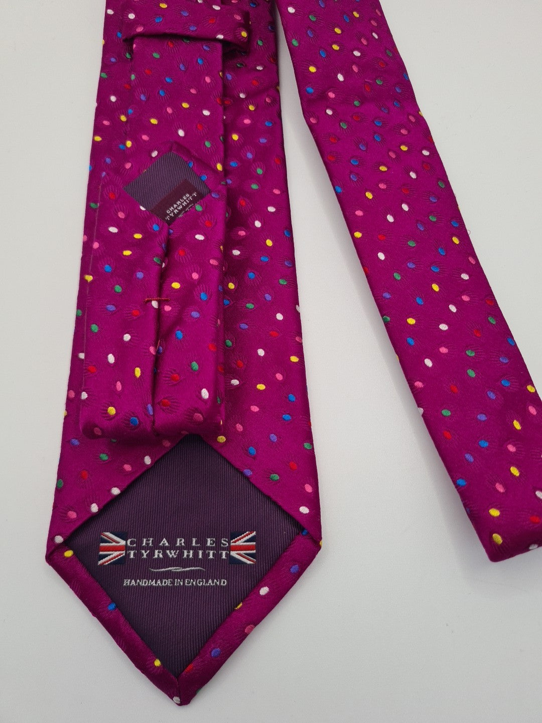 Charles Tyrwhitt Purple Wedding Mens Silk Tie Classic Designer Necktie Vintage Mens Tie UK BX13