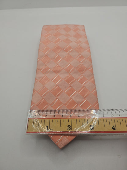 Hugo Boss Peach Geometric Pattern Mens Silk Tie Wedding Formal Neck Tie BX15