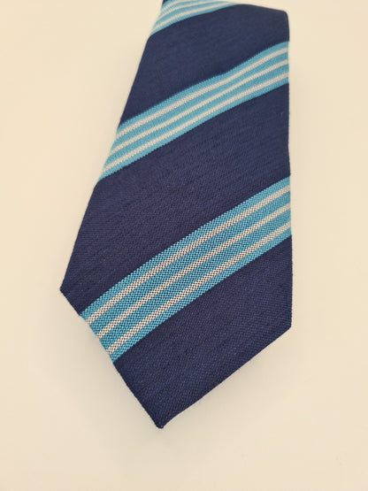 T.M Lewin Blue Striped Formal Business Silk Tie | Designer Mens Tie UK Striped Vintage Mens Tie UK BX14