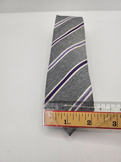 Ted Baker Silk Tie Mens Purple Stripe Textured Knit Vintage Retro Neck Tie BX15