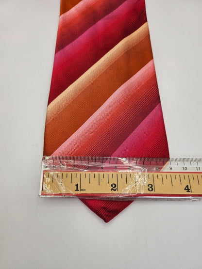 Paul Smith Mens Silk Tie Orange purple Stripe Vtg Retro Wedding Neck Tie R9