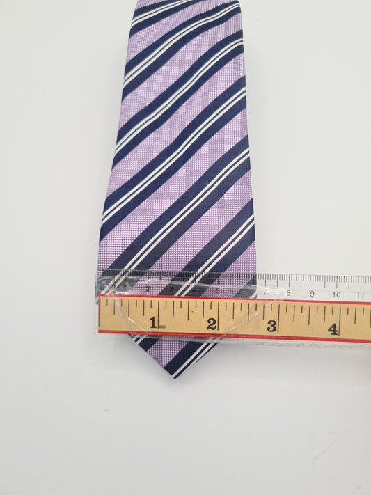 John Francomb Skinny Purple Stripe Mens Silk Tie Classic Designer Necktie Striped Vintage Mens Tie UK BX8