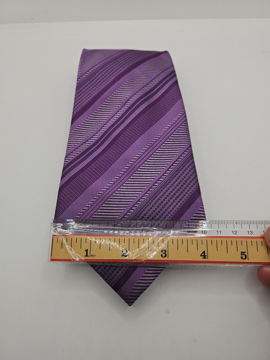 Hawes & Curtis Wide Purple Stripe Mens Silk Tie Wedding Formal Neck Tie BX13