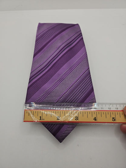 Hawes & Curtis Wide Purple Stripe Mens Silk Tie Wedding Formal Neck Tie BX13