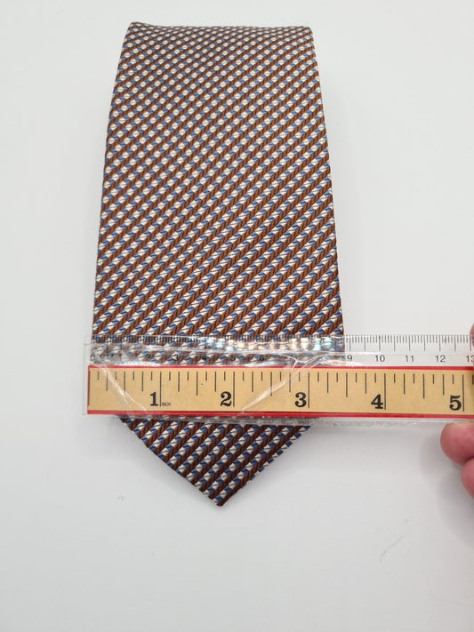 Tom James Brown Stripe Mens Silk Tie Classic Designer Necktie Striped Vintage Mens Tie UK BX13