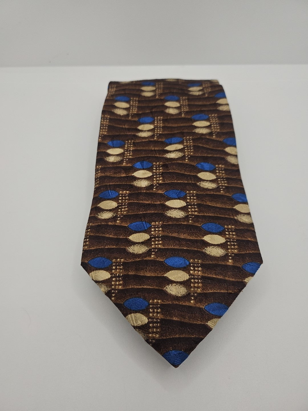Vintage Italian Brown retro Wide Mens Silk Tie Wedding Formal Neck Tie BX18