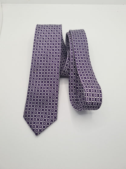 William Hunt Geometric Purple Mens Silk Tie Classic Designer Necktie Formal Geometric Vintage Mens Tie UK BX10