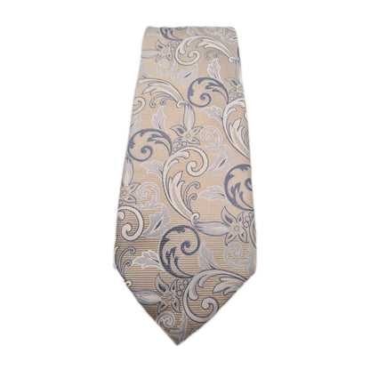 Ted Baker Beige Floral pattern Mens Silk Tie Classic Designer Necktie Formal Vintage Mens Tie UK BX8