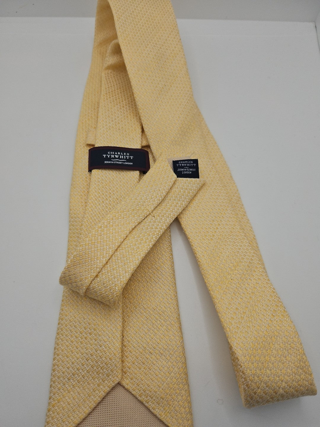 Charles Tyrwhitt Yellow Woven Mens Silk Tie Wedding Formal Neck Tie BX16
