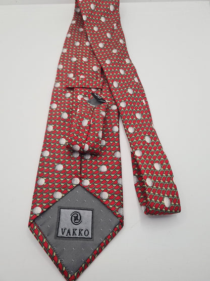 Novelty Golf Pattern red Mens Silk Tie Classic Designer Necktie Vintage Mens Tie UK BX12