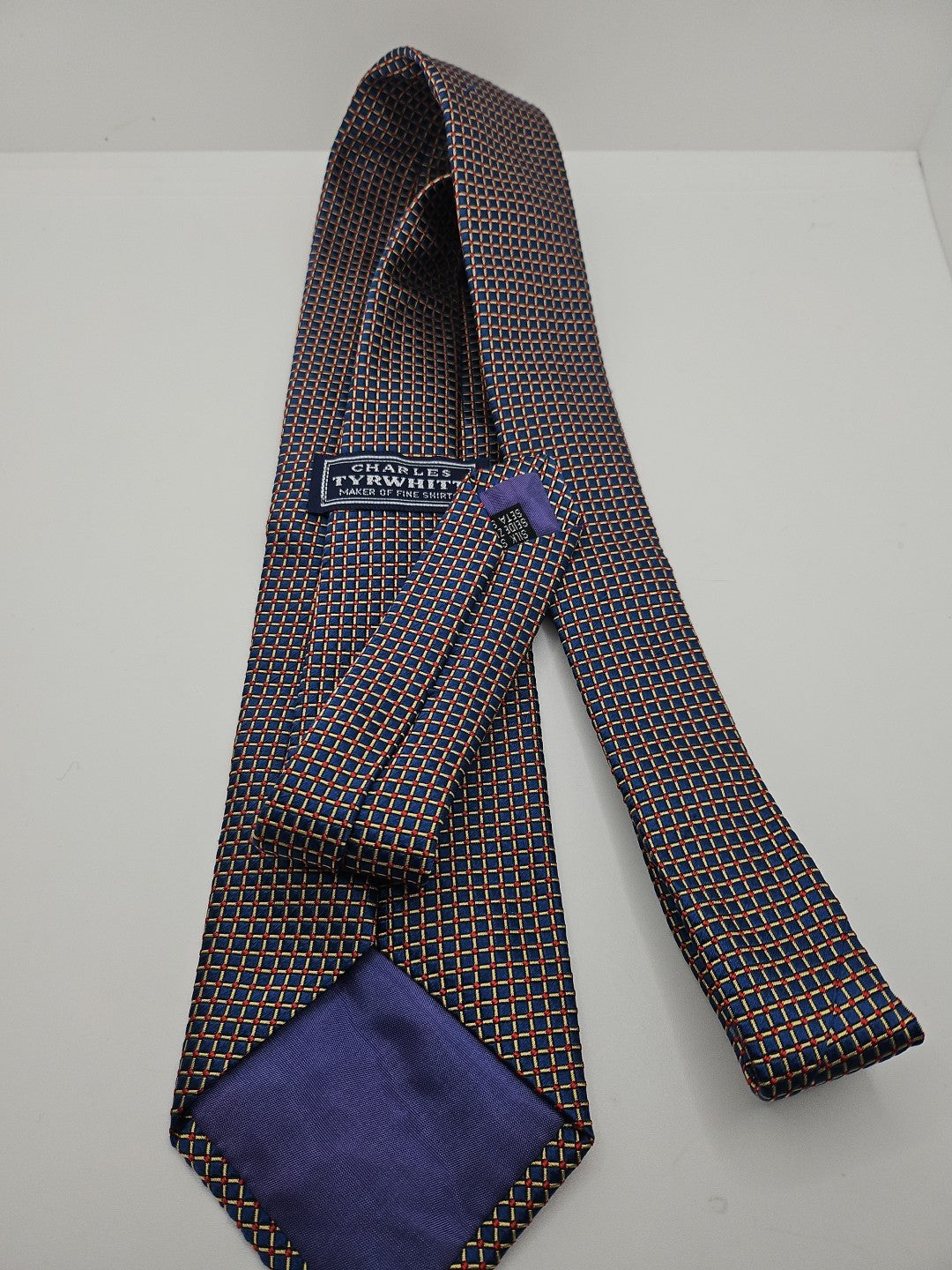 Charles Tyrwhitt Blue Geometric Mens Silk Tie Wedding Formal Neck Tie BX13