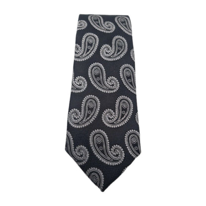 William Hunt Black Paisley Mens Silk Tie Classic Designer Necktie Paisley Vintage Mens Tie UK BX12