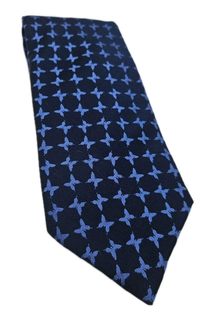 M & S Blue Cross Pattern Mens Silk Tie Wedding Formal Neck Tie BX15
