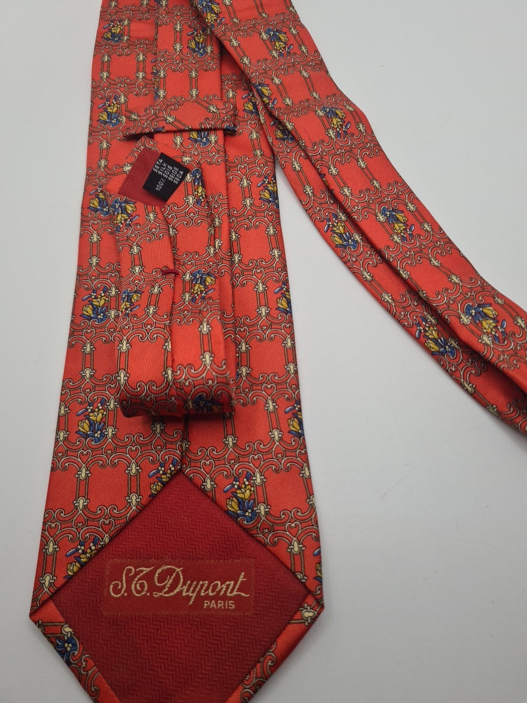 Vintage Dupont Paris Flower Pattern Mens Silk Tie Classic Designer Necktie Vintage Mens Tie UK BX11