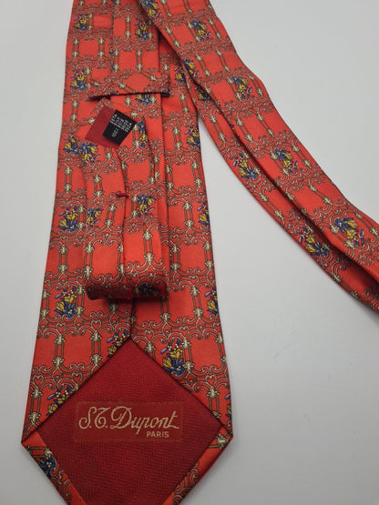 Vintage Dupont Paris Flower Pattern Mens Silk Tie Classic Designer Necktie Vintage Mens Tie UK BX11