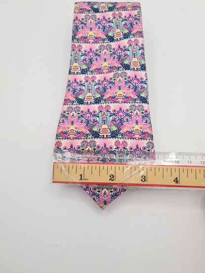 Michelson's pink Atrwork Pattern Mens Silk Tie Classic Designer Necktie Vintage Mens Tie UK BX12