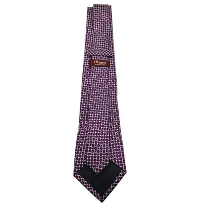 TM Lewin Men's Purple & Black Star Woven Silk Tie