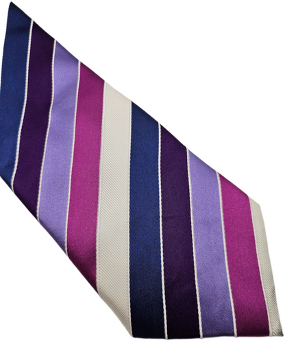 Marks & Spencer Silk Tie Mens Multi Block Diagonal Stripe Vintage Neck Tie BX26
