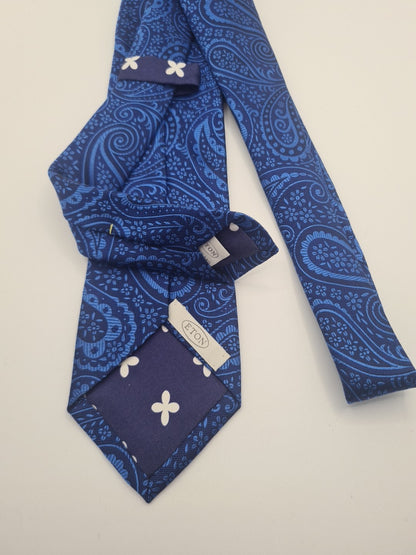 Eton Blue Jaquard Mens Silk Tie Classic Designer Necktie Formal Business Vintage Mens Tie UK BX5