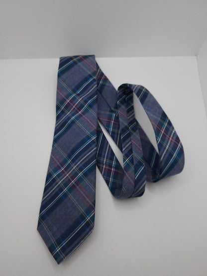Charles Tyrwhitt Blue Tartan Plaid Silk Tie