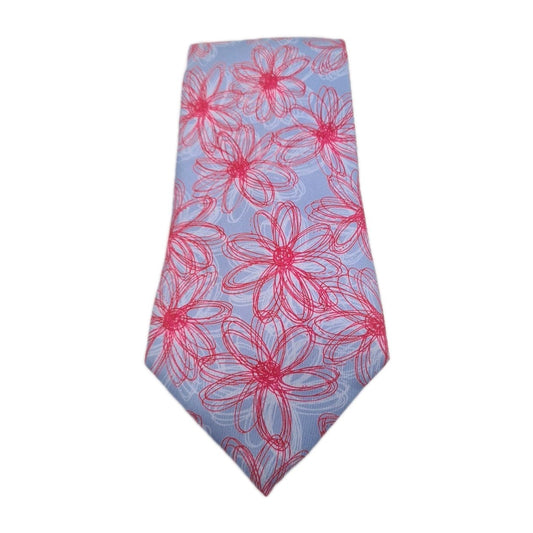 Italian Blue Flower Pattern Mens Silk Tie Classic Designer Necktie Formal Vintage Mens Tie UK BX9