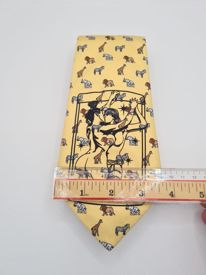 Yellow Tarot Animal Tie | Reworked Vintage Mens Tie UK | Statement Novelty Vintage Mens Tie UK BX13