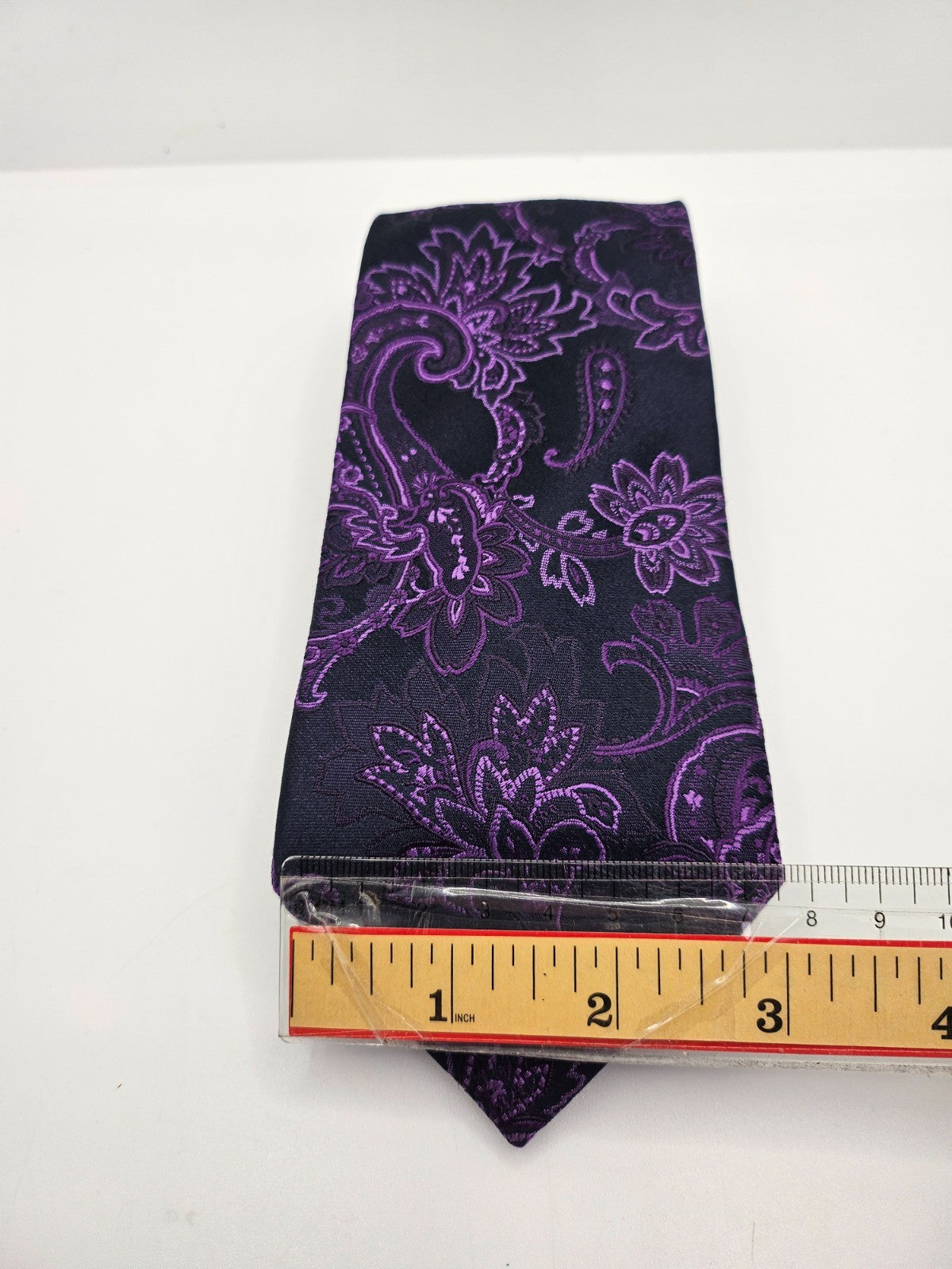 William Hunt Silk Tie Mens Black Purple Paisley Statement Designer Neck Tie BX23