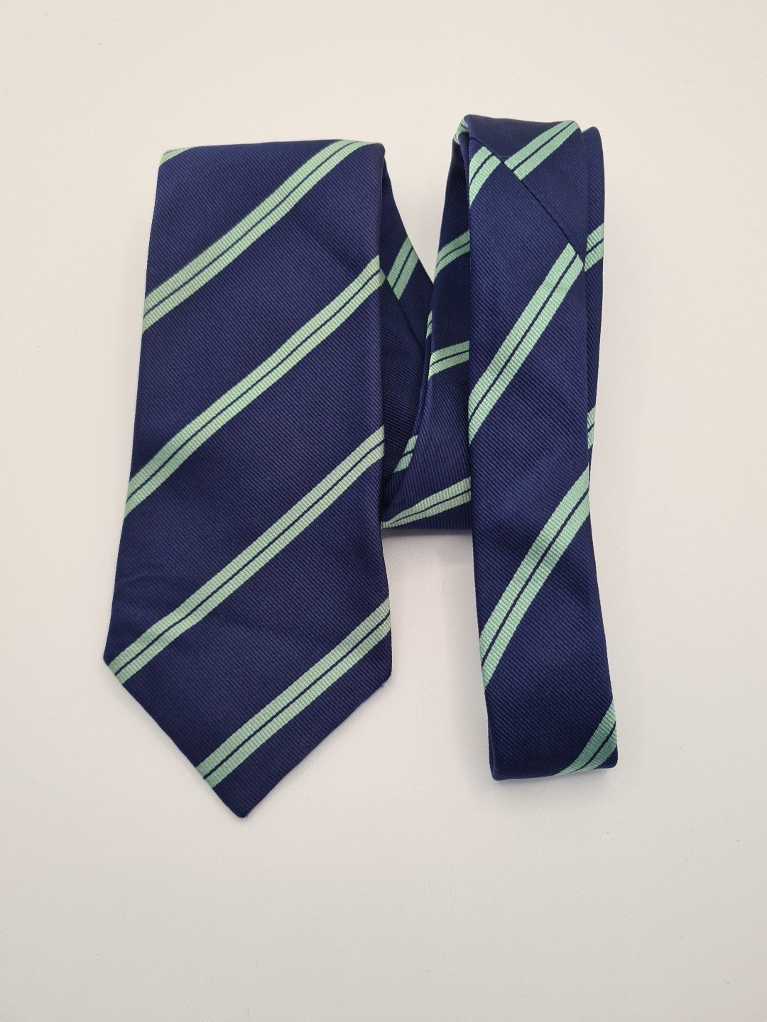 Charles Tyrwhitt Blue Stripe Business Mens Silk Tie Classic Formal Necktie Striped Vintage Mens Tie UK BX14