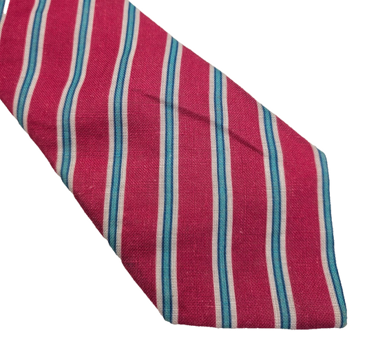 Richard James Mens Silk Tie Red Blue Striped Vintage Retro Wedding Neck Tie R1
