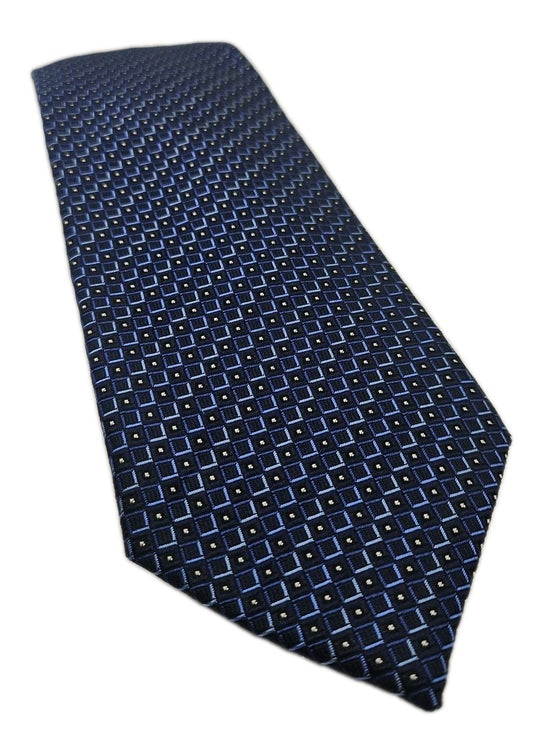 Van Buck Blue Geometric pattern Mens Silk Tie Wedding Formal Neck Tie BX15