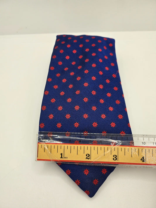 Charles Tyrwhitt Silk Tie Men Blue Red Floral Statement Wedding Vtg Necktie BX26