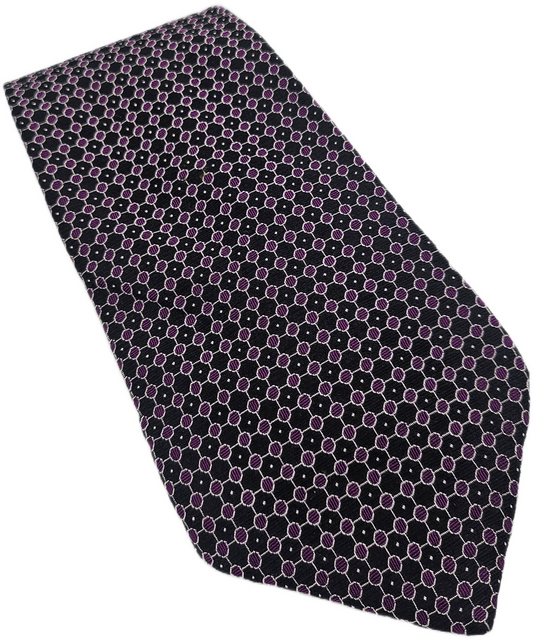 Lauren Ralph Lauren Silk Tie Mens Purple Geometric Pattern Vintage Neck Tie BX10