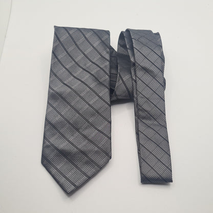 Grey Striped Mens Silk Tie Classic Designer Necktie Formal Business Striped Vintage Mens Tie UK BX9