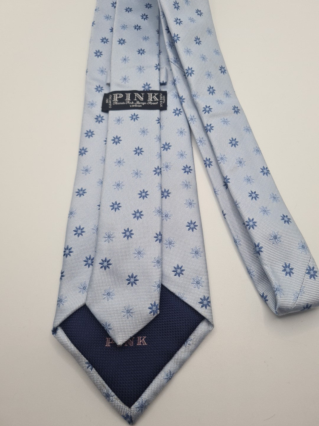 Thomas Pink Blue flower Mens Silk Tie Classic Designer Necktie Formal Vintage Mens Tie UK BX9