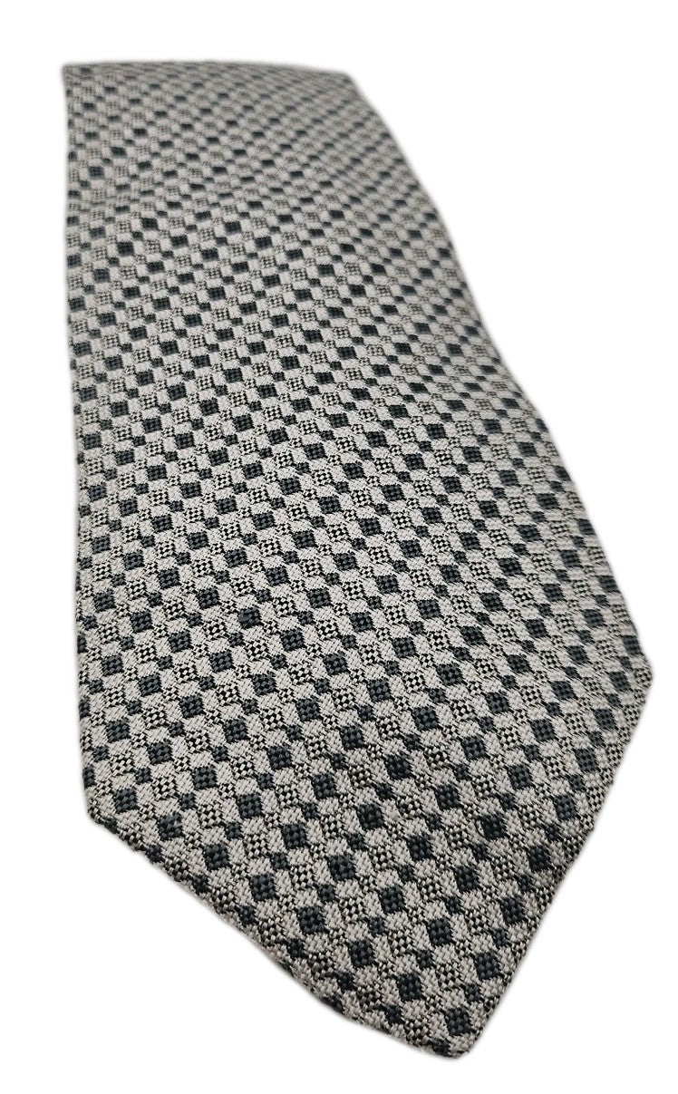 New & Lingwood Grey Geometric Woven Mens Silk Tie Wedding Formal Neck Tie BX18