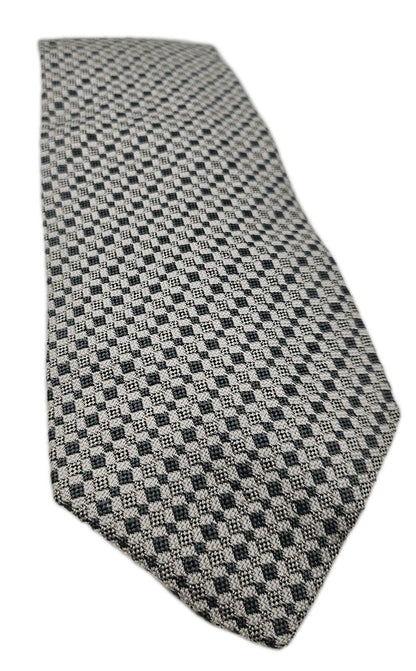 New & Lingwood Grey Geometric Woven Mens Silk Tie Wedding Formal Neck Tie BX18
