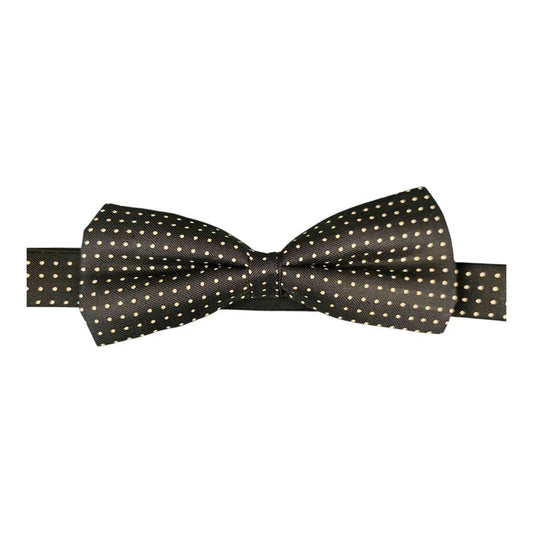Pierre Cardin Black & Beige Spotted Silk Bow Tie