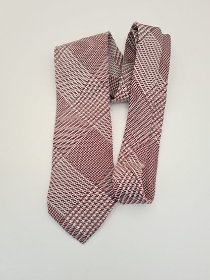 Red Italian Vintage Geometric Pattern Silk Tie | Designer Mens Tie UK Geometric Vintage Mens Tie UK BX14