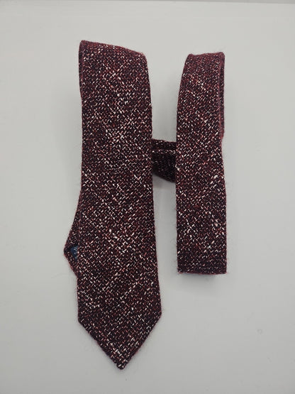 T.M Lewin Burgundy Woven Wool Mix Mens Tie Wedding Formal Neck Tie BX16