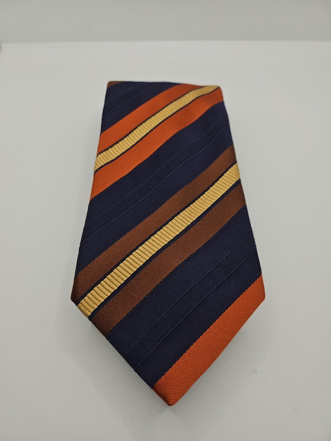 Eton Blue Orange Stripe Mens Silk Tie Wedding Formal Neck Tie BX17