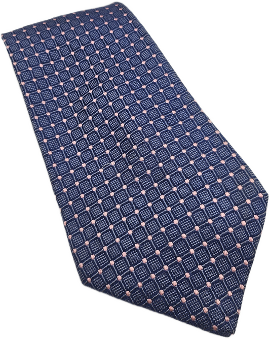 Osborne Silk Tie Mens Blue Pink Geometric Business Wedding Vintage Neck Tie BX24
