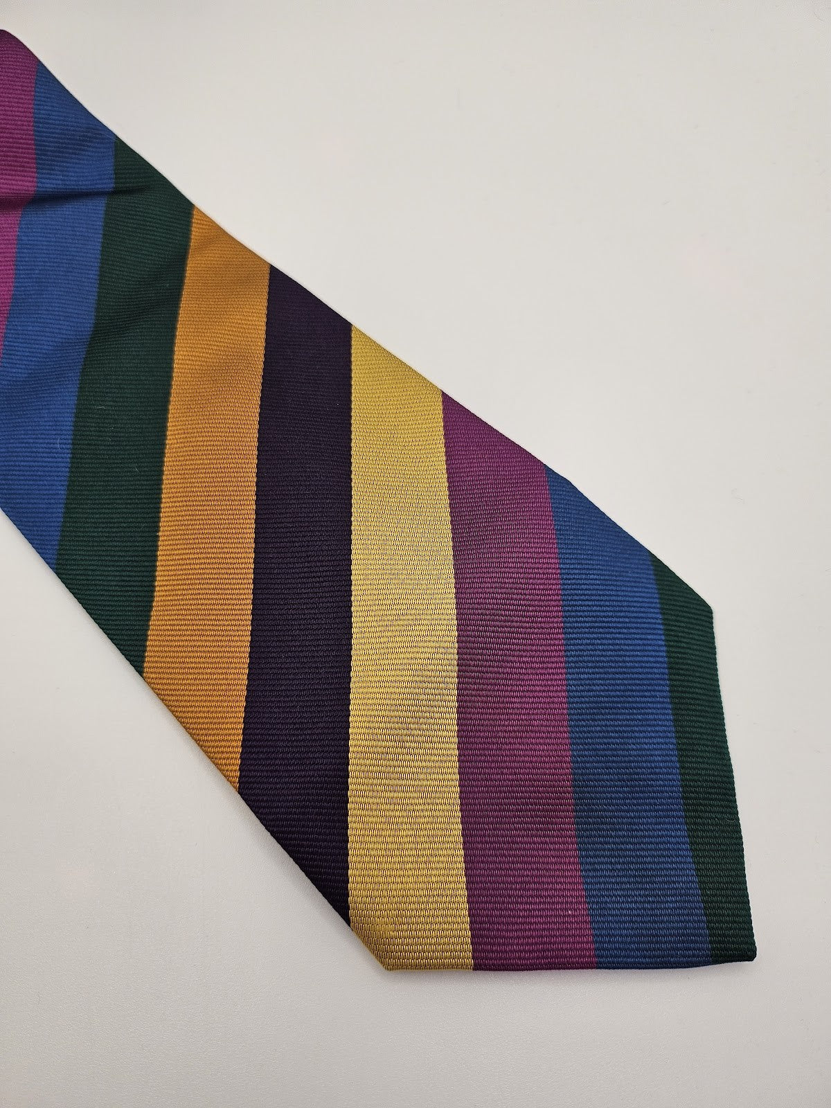 Austin Reed Mens Silk Tie Multicoloured Striped Vtg Retro Wedding Neck Tie