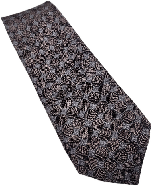 Reiss Silk Tie Mens Grey Geometric Designer Classic Vintage Retro Neck Tie BX20