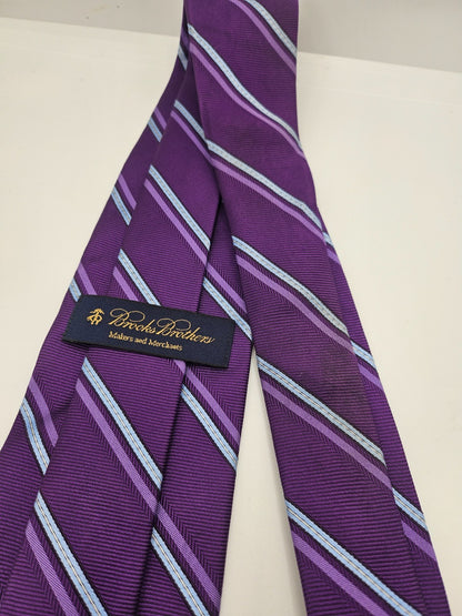 Brooks Brothers Purple Striped Silk Tie