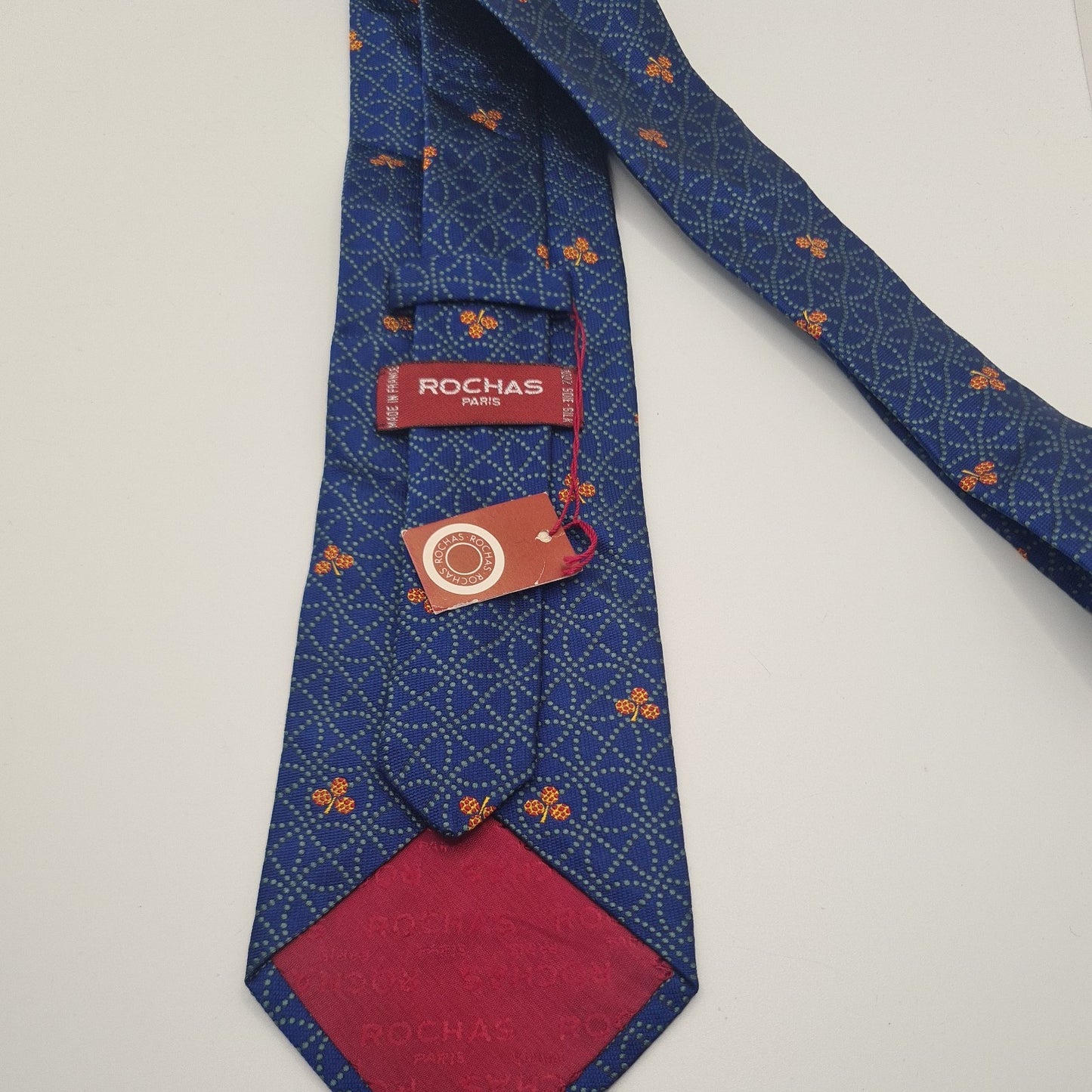 Rochas Paris Blue Mens Silk Tie Classic Designer Necktie Formal Business Vintage Mens Tie UK BX8