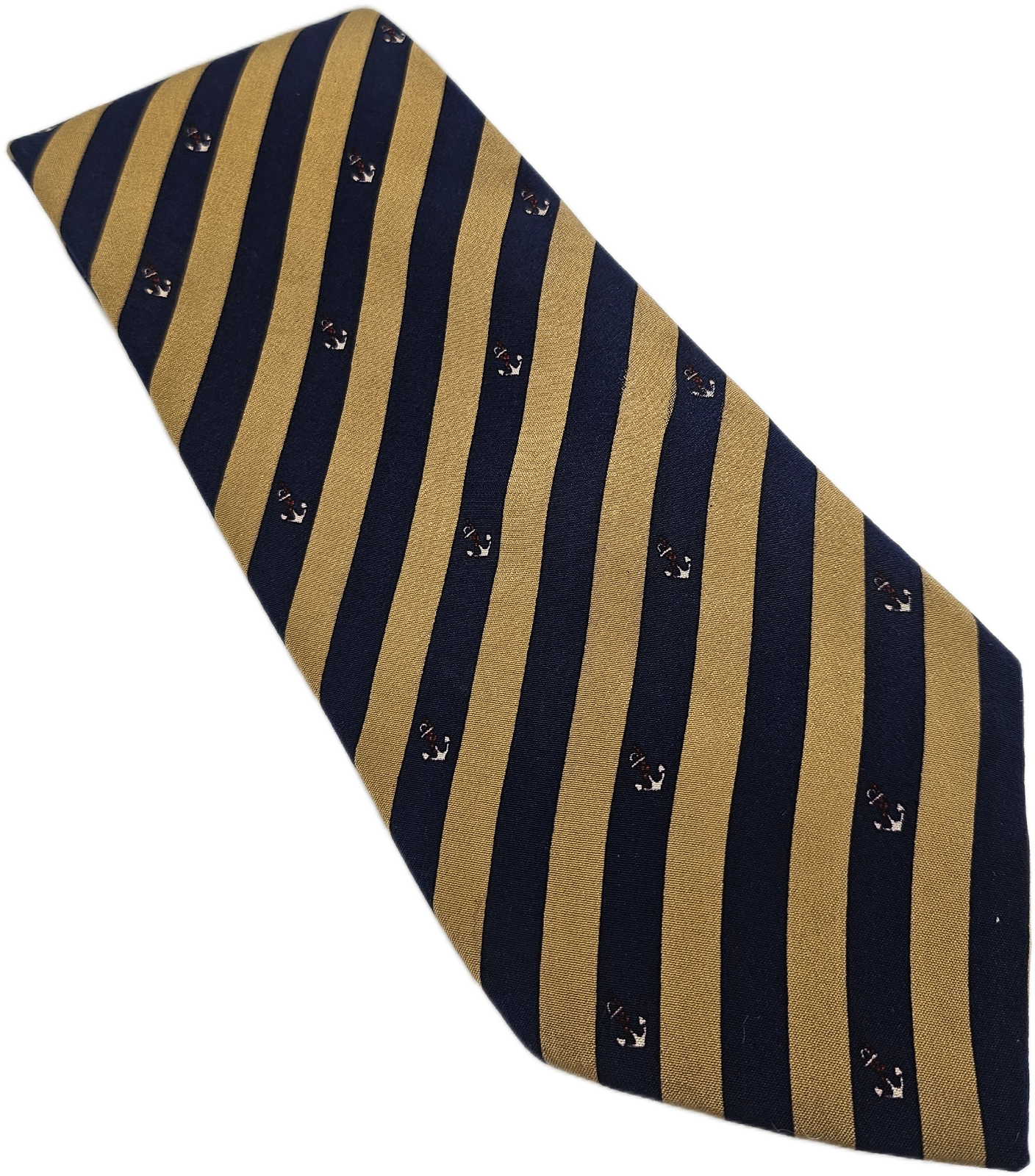 Ermenegildo Zegna Silk Tie Mens Blue Gold Striped Designer Wedding Neck Tie BX10