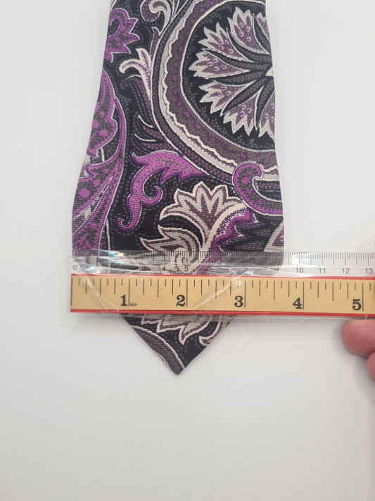 Etro Purple Jacquard paisley Mens Silk Tie Classic Designer Necktie Formal Paisley Vintage Mens Tie UK BX9